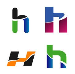 Abstract Letter h Icon set, collection
