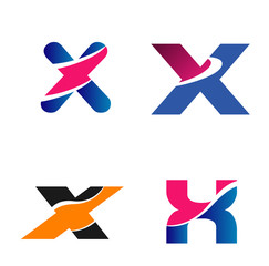 Letter x Alphabetical Logo Design Concepts set
