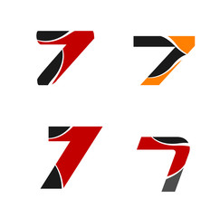 Fototapeta na wymiar Number seven 7 logo icon template elements 