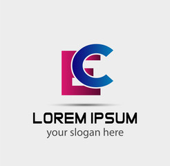 Letter E and C logo vector
