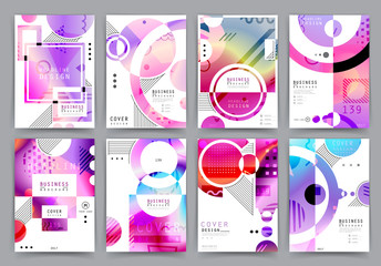 Colorful geometric brochure design. Leaflet abstract background. Modern layout template. Vector