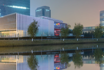 Fototapeta premium Downtown City skyline along the River in China.