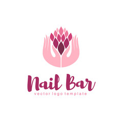 Vector logo design for manicure and nail salon