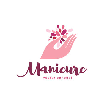 Vector logo design for manicure and nail salon