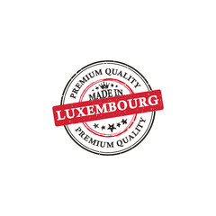Made in Luxembourg, Premium Quality printable grunge label / stamp. Print colors (CMYK) used