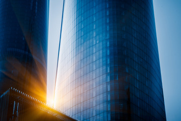 Skyscrapers from a low angle view in Nanchang,China.