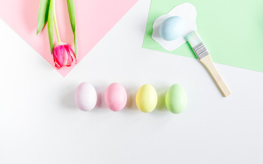 Easter concept on white background top view mockup