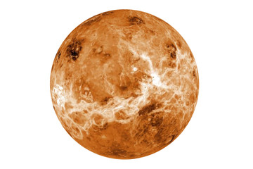 Highly detailed venus planet on isolated white. Elements of this image furnished by NASA