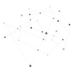 Abstract polygonal bacground with connecting dots and lines. Connection vector science