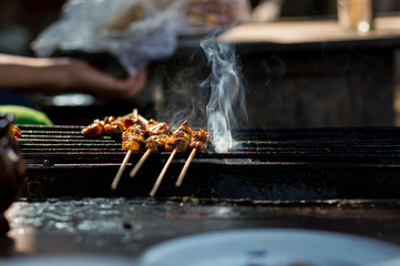 Beef satay food must taste when visiting Chiang Mai, Thailand.