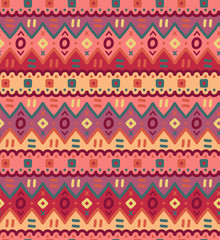 Ethnic textile bright decorative native ornamental striped seamless pattern.