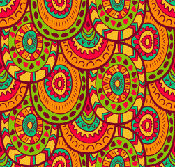 Ethnic textile decorative native ornamental seamless pattern in vector. Endless background.
