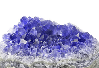 blue sapphire druse isolated on white