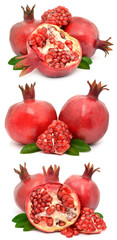 Juicy pomegranate on white background