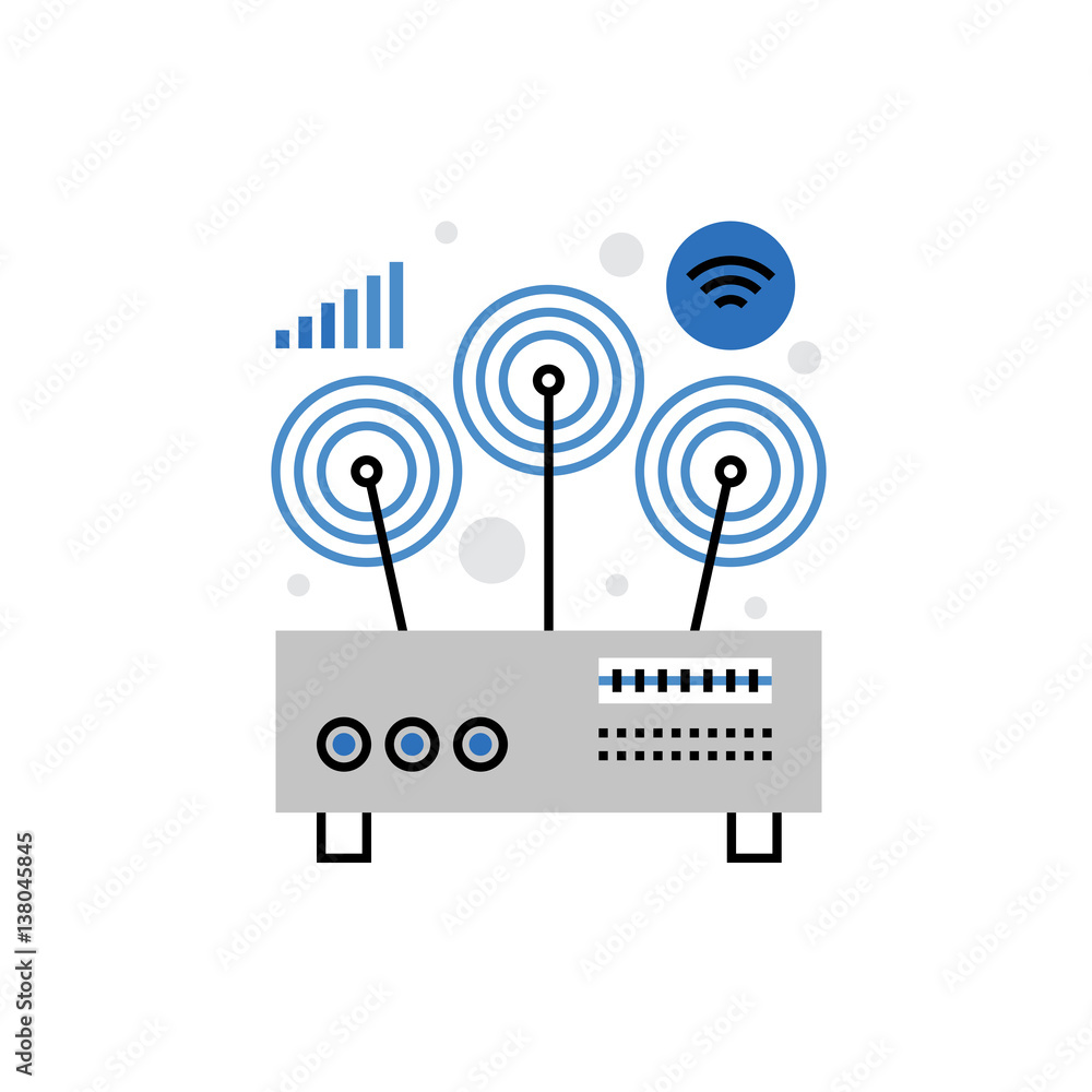 Poster wifi router monoflat icon.