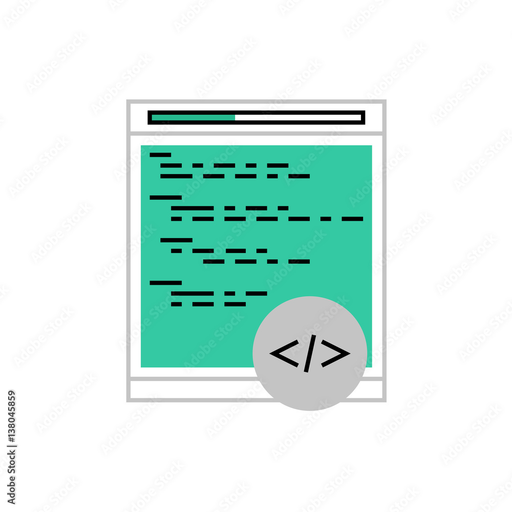 Fototapete Web Coding Monoflat Icon.