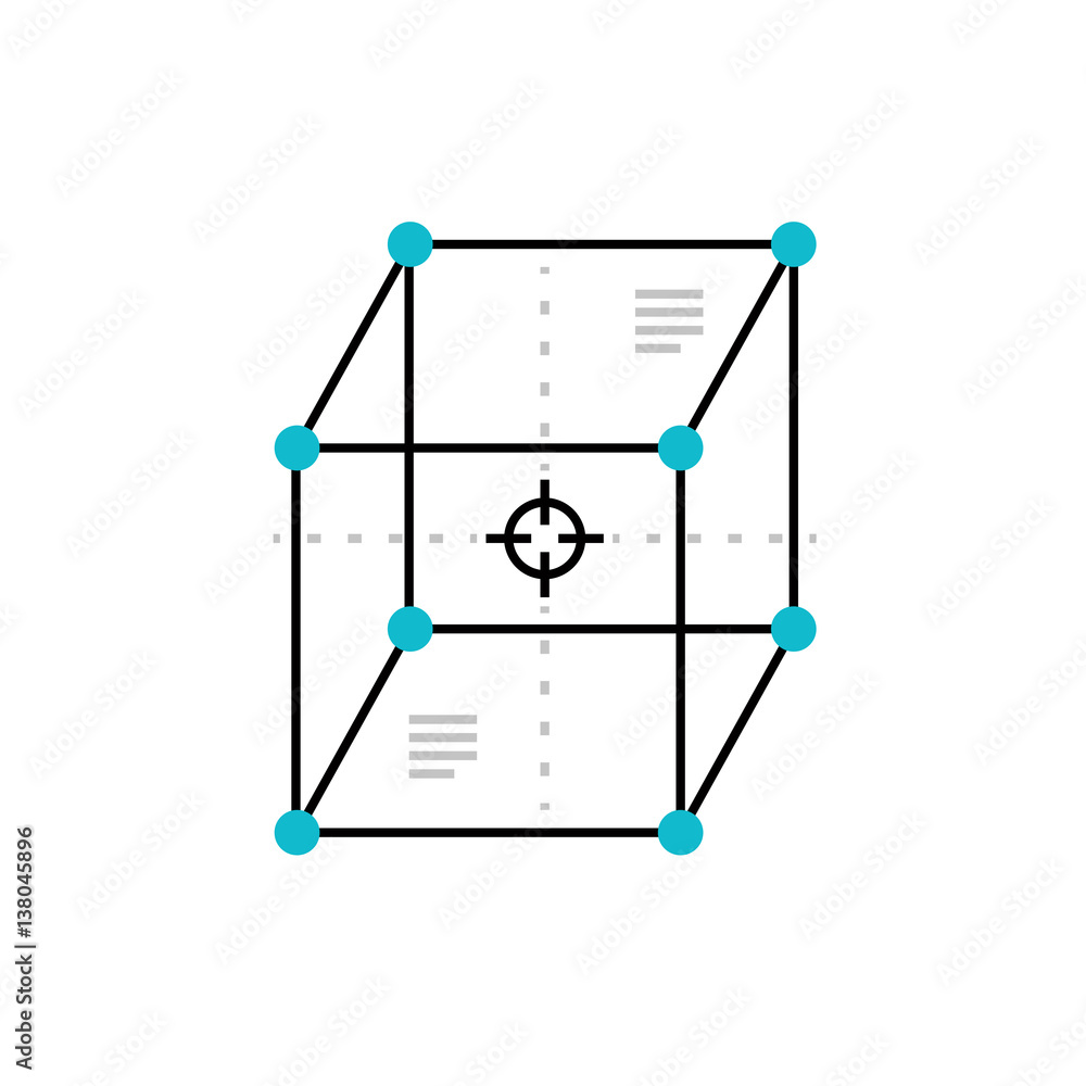 Poster 3d modeling monoflat icon.