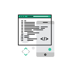 Mobile Coding Monoflat Icon.