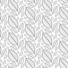 Fresh leaves seamless pattern in vector. Foliage endless background.