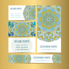 Vintage decorative elements. Business Cards and banners.