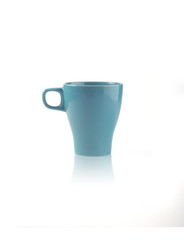 blue cup isolated on white background