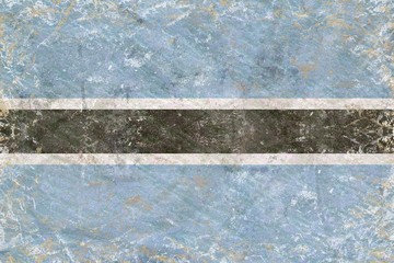Old Botswana flag  on textured stucco