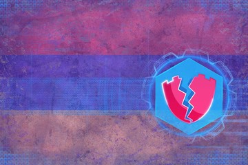 Armenia hacked, attacked by hackers. Electronic safety concept.