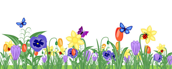 Frühling Blumen isoliert Banner 
