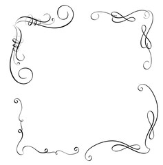 elements of vintage flourish set decorative whorls for design. Calligraphy Vector illustration EPS10