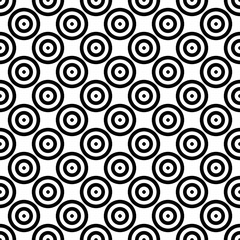 Obraz na płótnie Canvas Abstract background seamless mosaic of concentric circles in diagonal arrangement. Retro design vector wallpaper.
