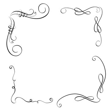 elements of vintage flourish set decorative whorls for design. Calligraphy Vector illustration EPS10