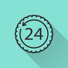 24 hour service vector icon