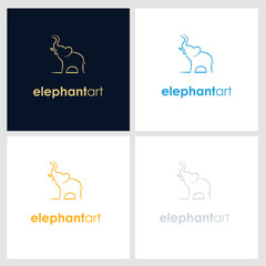 elephant line company logo. wild animal logo with minimalist concept