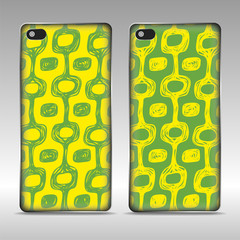 Mobile phone case design with colored brazil style print. Vector Ipanema pattern.