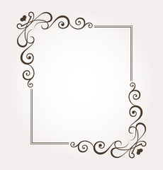 Floral valentine's day frame and page decoration. Vector illustration