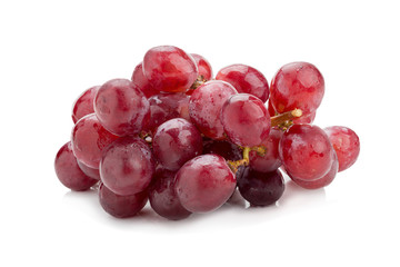 Red grape berry bunch isolated on white background.