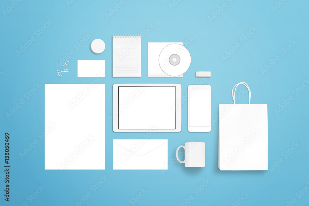 Aufkleber corporate identity mockup. branding stationery objects for design showcase.