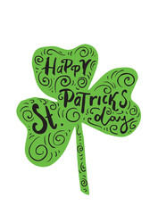 The hand written inscription Happy St. Patrick's Day