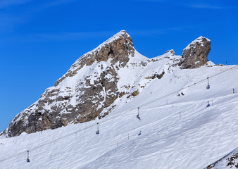 View from Mt. Titlis in Switzerland in winter