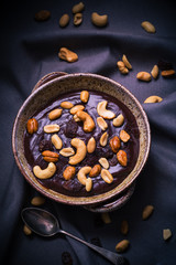 Chocolate pudding variety nuts mystical light