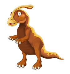 cartoon herbivore dinosaur illustration for children