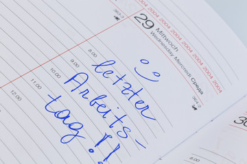 Kalender, letzter Arbeitstag