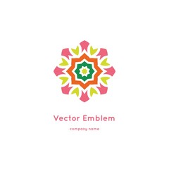 Bright and juicy beautiful circular logo for organic shop, eco product.