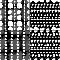 Black and white pattern set with circles