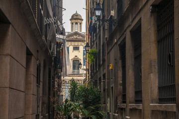 Fototapeta na wymiar Barcelona city street