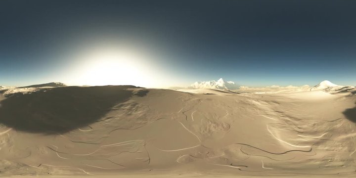 aerial vr 360 panorama of desert. made with the one 360 degree lense camera without any seams. ready for virtual reality