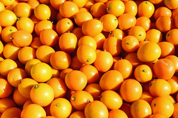 Many fresh oranges
