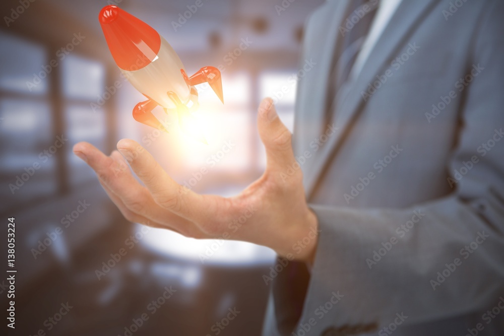 Poster composite image of midsection of elegant businessman 3d