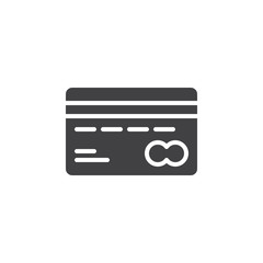 Credit card icon vector, filled flat sign, solid pictogram isolated on white. Payment option symbol, logo illustration