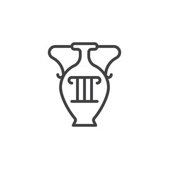 Antique vase line icon, outline vector sign, linear style pictogram isolated on white. Symbol, logo illustration